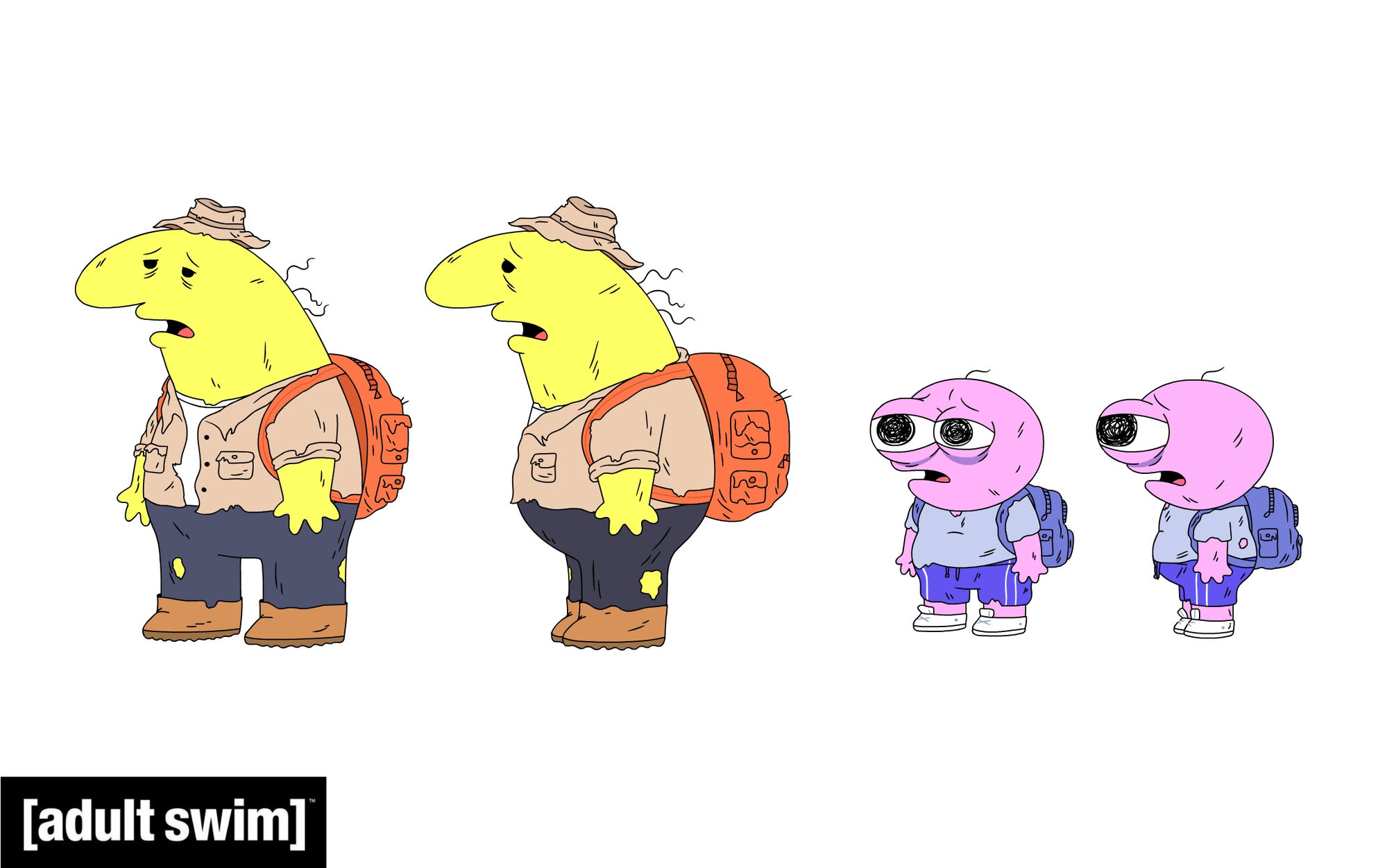 Backpacker characters turnaround